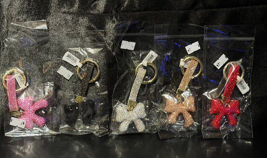 Rhinestone Bow Keychains